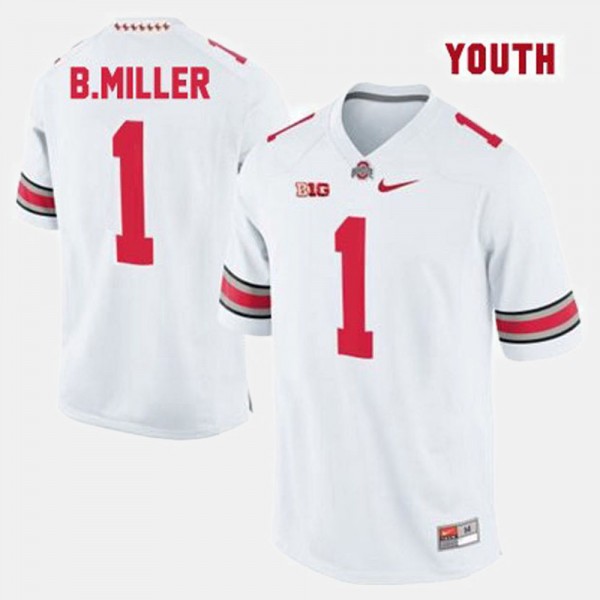 Ohio State Buckeyes Braxton Miller Youth #1 White College Football Jersey 2404INGO3